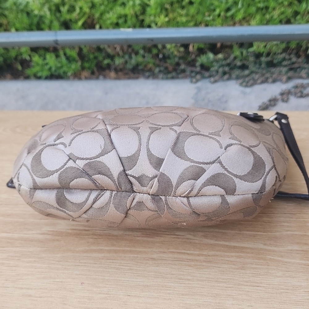Coach Khaki Signature Sateen w/Front Pocket Top Zip Crossbody Bag - Picture 7 of 15